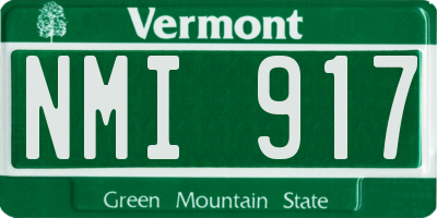 VT license plate NMI917