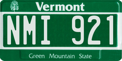 VT license plate NMI921