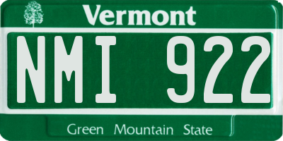 VT license plate NMI922