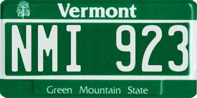 VT license plate NMI923