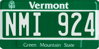 VT license plate NMI924
