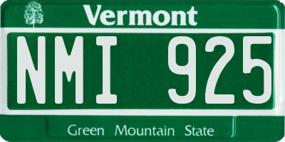 VT license plate NMI925