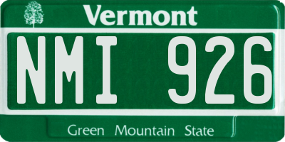 VT license plate NMI926