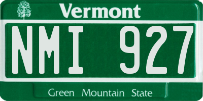 VT license plate NMI927