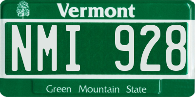 VT license plate NMI928