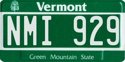 VT license plate NMI929
