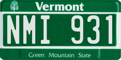 VT license plate NMI931