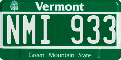 VT license plate NMI933