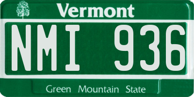 VT license plate NMI936