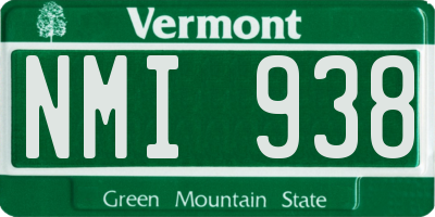 VT license plate NMI938