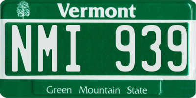 VT license plate NMI939