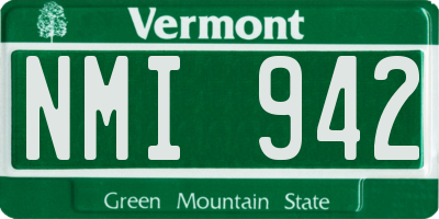 VT license plate NMI942