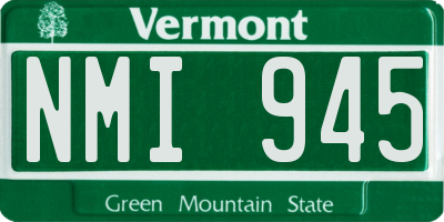 VT license plate NMI945