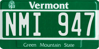 VT license plate NMI947