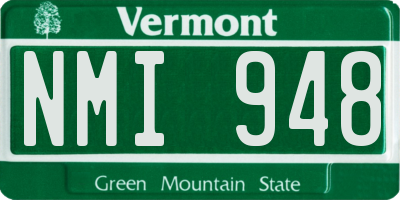 VT license plate NMI948