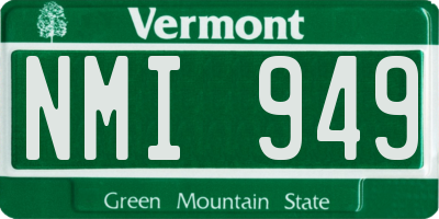 VT license plate NMI949
