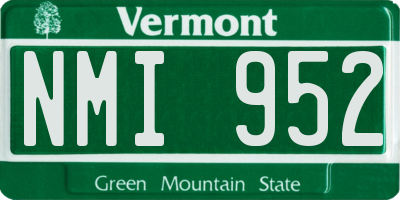 VT license plate NMI952