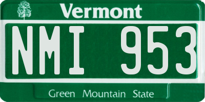 VT license plate NMI953