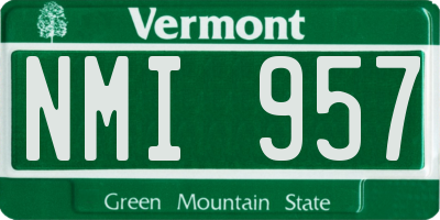 VT license plate NMI957