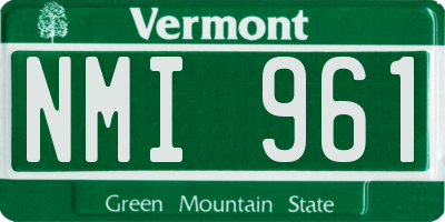 VT license plate NMI961