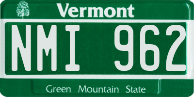 VT license plate NMI962