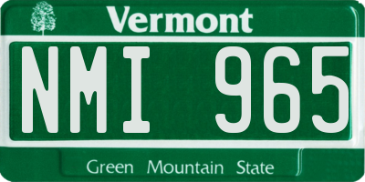 VT license plate NMI965