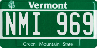 VT license plate NMI969