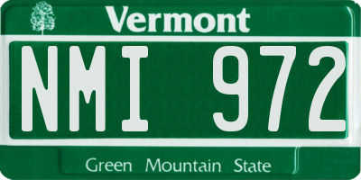 VT license plate NMI972