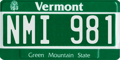 VT license plate NMI981