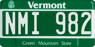 VT license plate NMI982