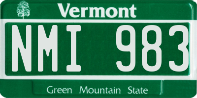 VT license plate NMI983