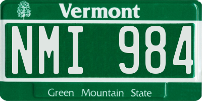 VT license plate NMI984
