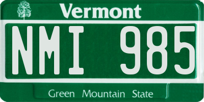 VT license plate NMI985
