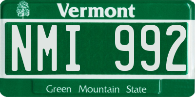 VT license plate NMI992