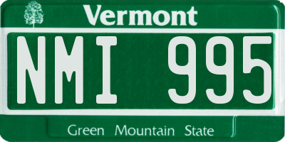VT license plate NMI995