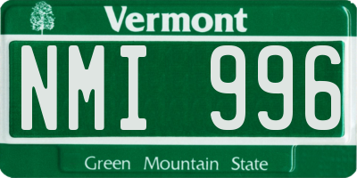 VT license plate NMI996