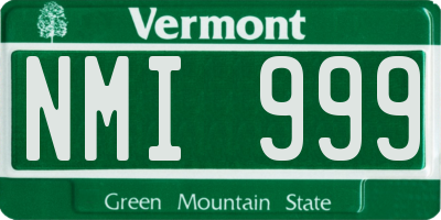 VT license plate NMI999