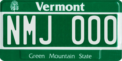 VT license plate NMJ000