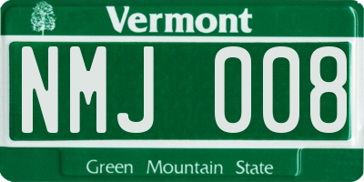 VT license plate NMJ008