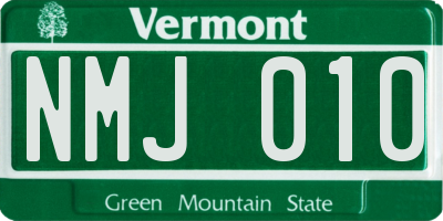 VT license plate NMJ010