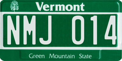 VT license plate NMJ014