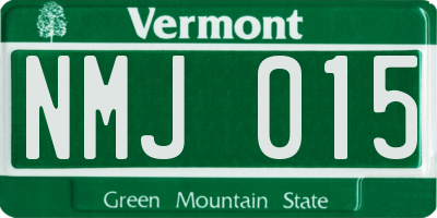 VT license plate NMJ015