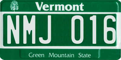 VT license plate NMJ016