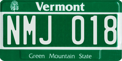 VT license plate NMJ018