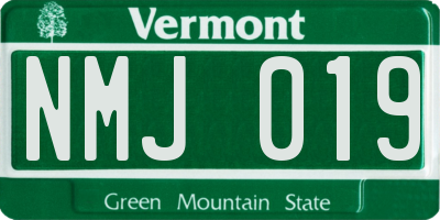 VT license plate NMJ019