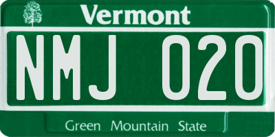 VT license plate NMJ020