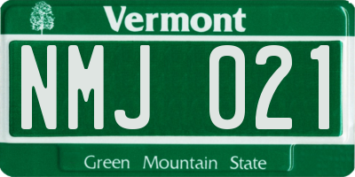 VT license plate NMJ021