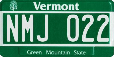 VT license plate NMJ022