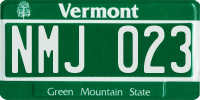 VT license plate NMJ023