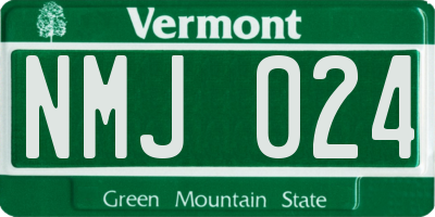 VT license plate NMJ024
